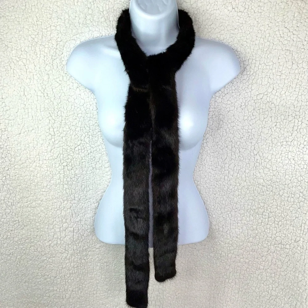 Genuine mink scarf/belt, dark brown, silky & luxurious vintage estate piece - Picture 4 of 5
